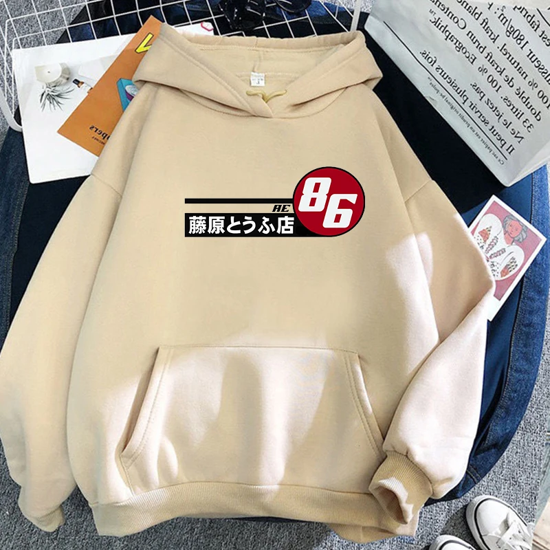 Kawaii Cartoon Drift AE86 Initial D Hoodie Oversized Graphic Cape Women Men Unisex Tops Spring/Autumn Casual Clothes Sweatshirts | Женская