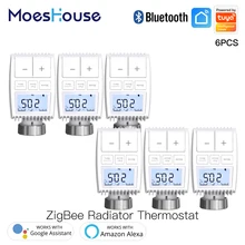 Tuya Bluetooth Thermostat Radiator Valve Actuator Smart Temperature Controller Sigmesh Heater TRV Voice Control with Alexa