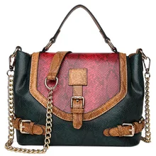 Модные Разноцветные Женские сумки под змеиную кожу, большие сумки-тоуты из искусственной кожи, сумки на одно плечо для женщин зеленого цвета