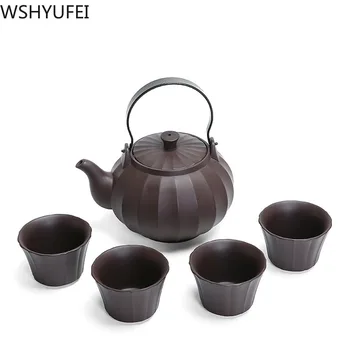 

Handmade Purple Clay Tea set Tea Set Yixing Teapot Drinkware Tea Pot Cup Set travel convenient tea set Chinese Tea Ceremony Gift