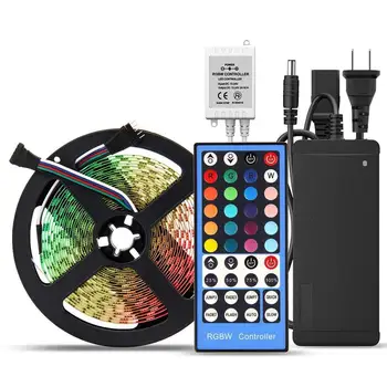 

LED Light Strip, [White, RGB, RGB+White Color, All In One Strip] Flexible 16.4ft SMD5050 DC12V 300Leds RGBW LED Rope jk1629