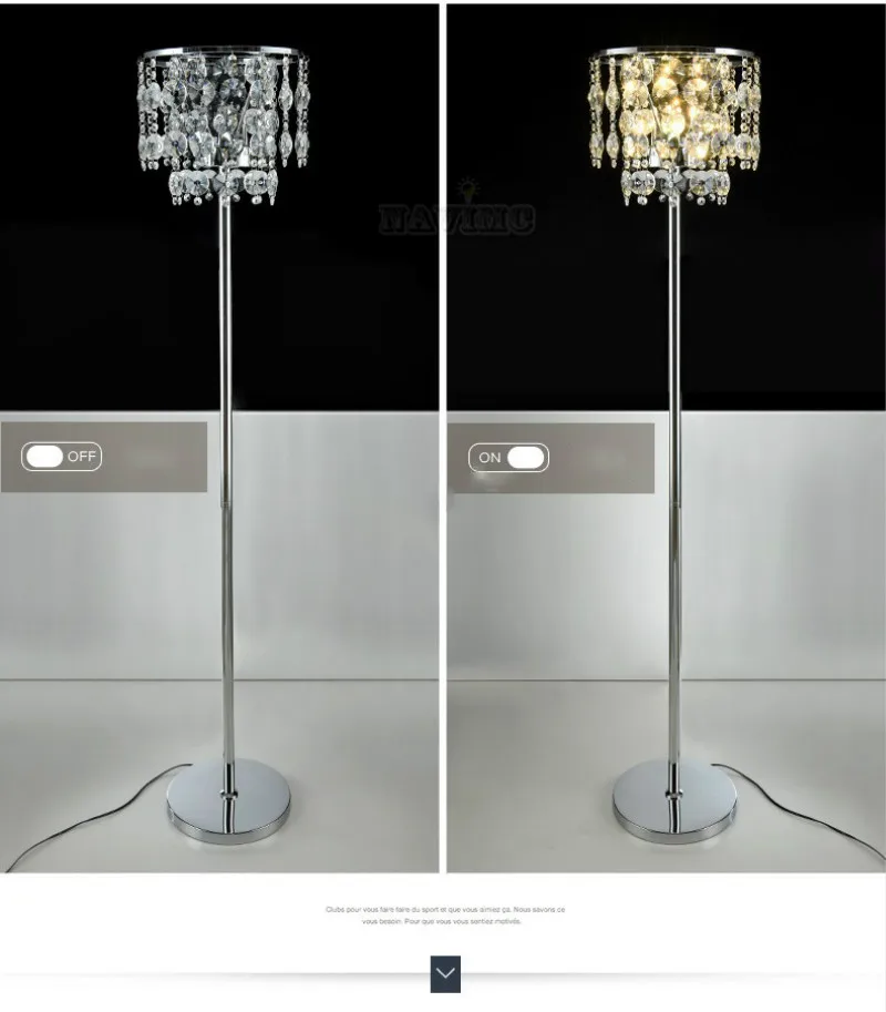 Простой Современный СВЕТОДИОДНЫЙ торшер с кристаллами спальня гостиная креативный пост-современный свет роскошный торшер с кристаллами
