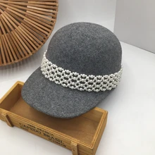 Роскошный Британский Конный светильник, Черная бейсбольная кепка, шерстяная серая жемчужная маленькая модная кепка han edition