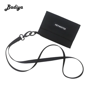 

Casual Men Women Sports Wallet Oxford Trifold Hanging Neck Coin Purse Trendy Short Credit Card Holder Unisex Students Money Bag