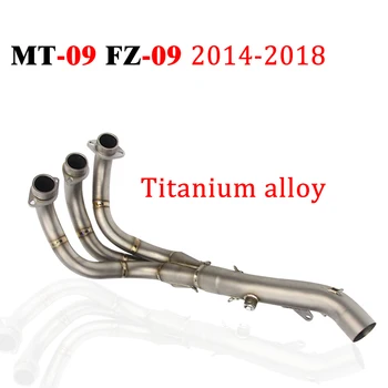 

For Yamaha MT-09 FZ-09 MT09 FZ09 2014 - 2018 2017 Titanium Alloy Motorcycle Exhaust Connector Front Middle Link Pipe Muffler
