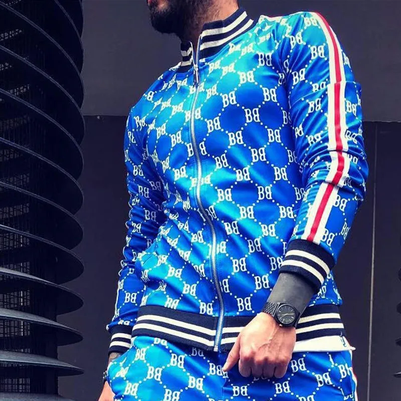 

2020Hot style Fitness sports suit sets 3D printed Leisure Track and field Jogging Sports Suit for MenSets