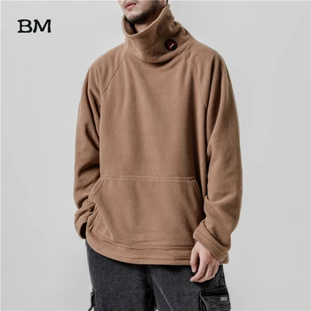 

2019 Hip Hop Sweatshirt Men Streetwear Fashions Kpop Korean Style Popular High Collar Clothes Harajuku Hoodie College Clothing