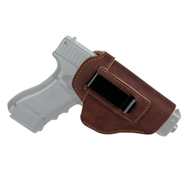 Outdoor Tactical gun holster Concealed Cowhide Leather Gun Holster For Glock 17 19 26 43 S&W M&P Shield(9mm,.40 and.45