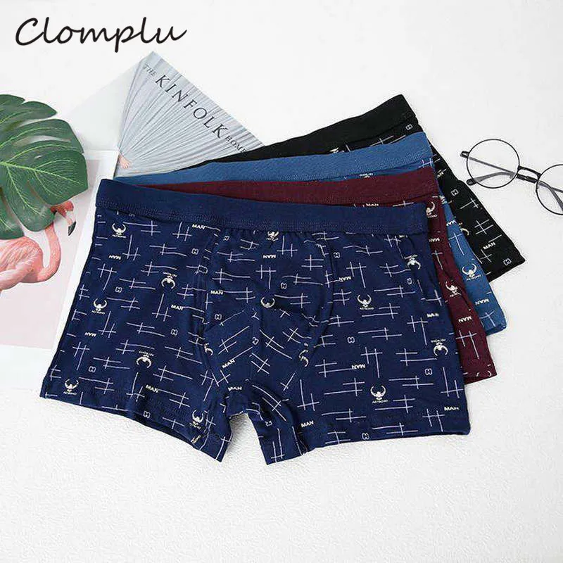 5263 Clomplu 4 шт Мужское нижнее белье хлопок Мужские Мягкие Трусы-шорты дышащие боксеры Мужское нижнее белье удобные мужские трусы - Цвет: 5263
