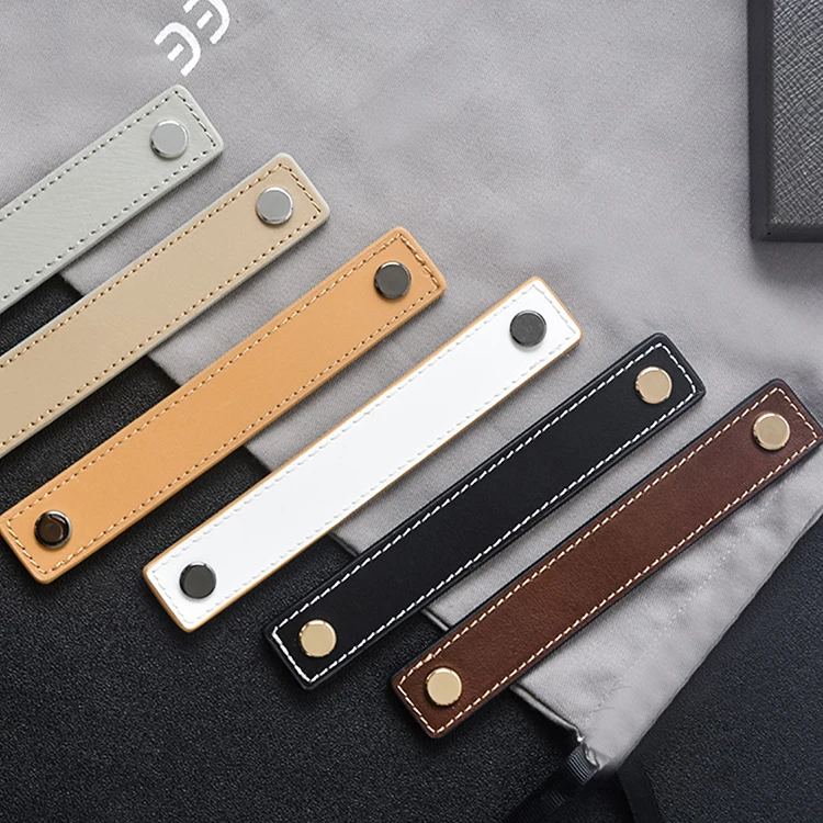 3 color/ DIY Both sides brass soft leather handle and Knobs for furniture cabinet chest drawer suitcase handle with Screws