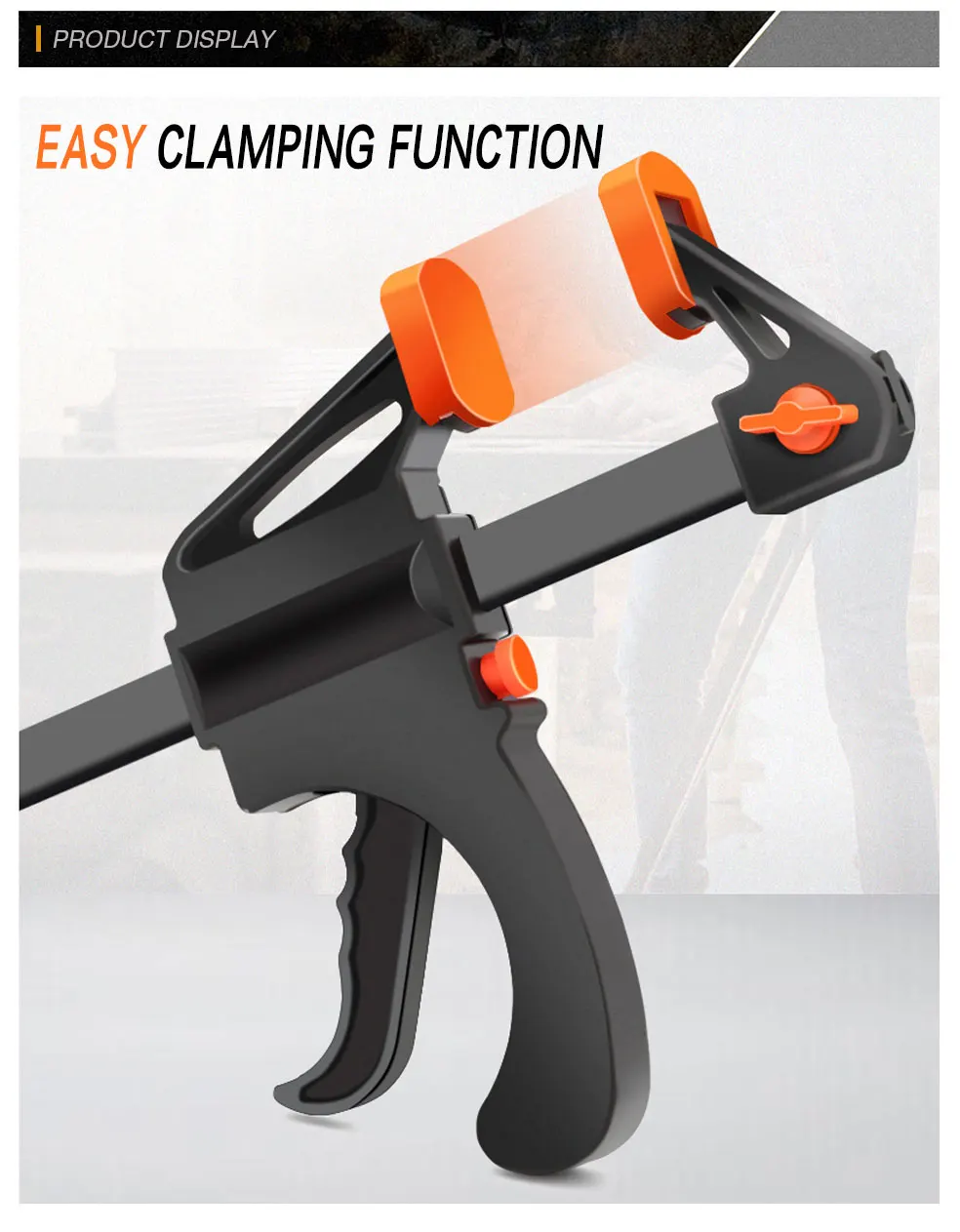 DTBD 4 inch Woodworking Bar F Clamp Clip Hard Grip Quick Ratchet Release DIY Carpentry Hand Vise Tool