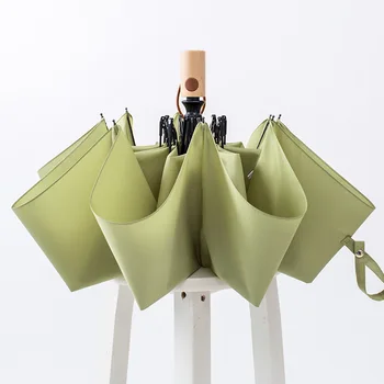 

Umbrella men and women automatic folding rain and rain dual-use sunscreen anti-UV large black plastic sunshade umbrella