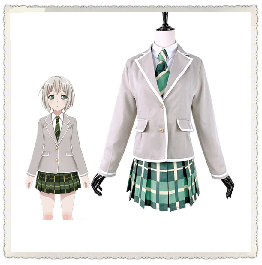 

Hight Quality Anime BanG Dream! Aoba Moca JK School Uniform Sailor Suit Women Cosplay Costume Shirt Coat Skirt Tie