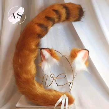 

New Animal Orange Cat Original Beast Ear Kc Simulation Beast Tail Wolf Ear Cat Ear Fox Ear Hairband Custom Cosplay