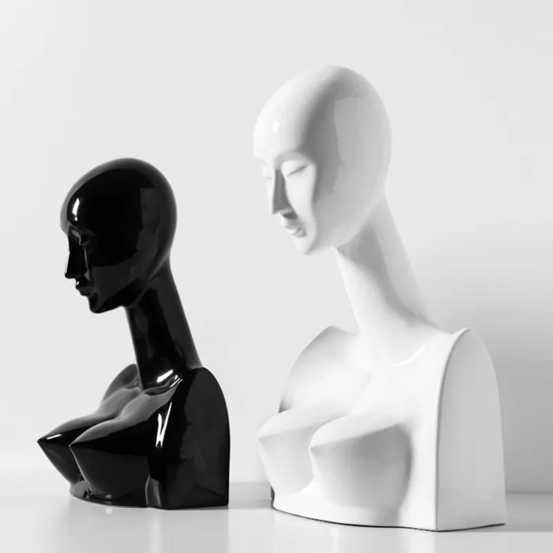 Скандинавские абстракции черно белые женщины половина длины портрет Керамика