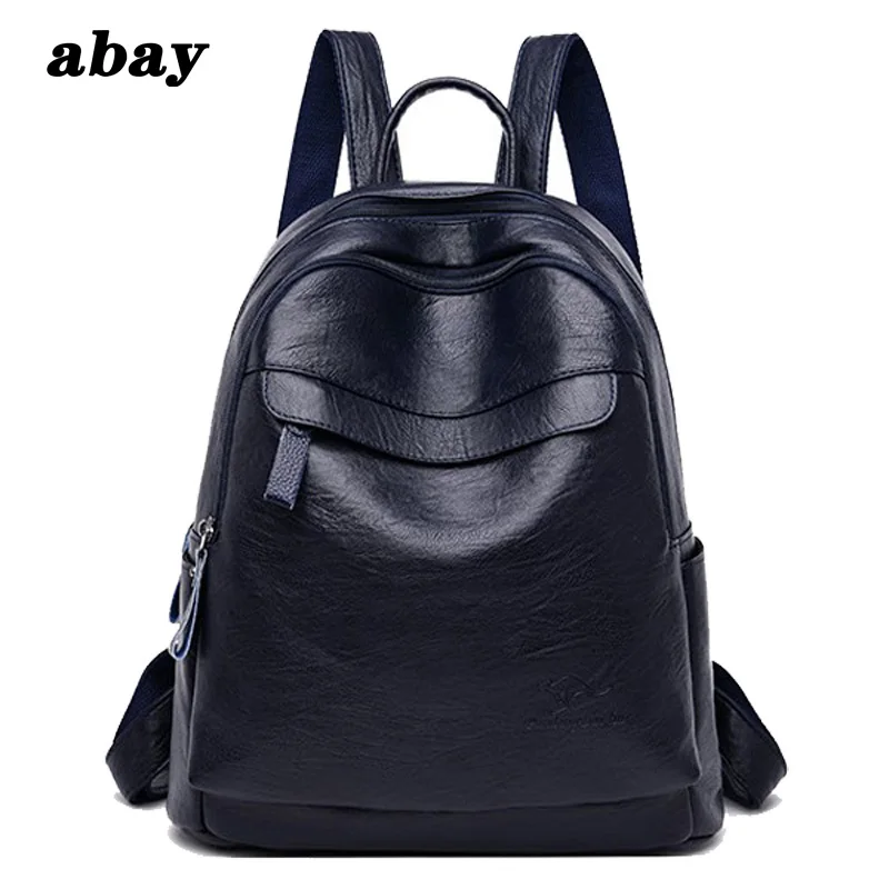 

Luxury 2019 new fashion ladies black backpack quality leather college backpack large capacity travel backpack student bag