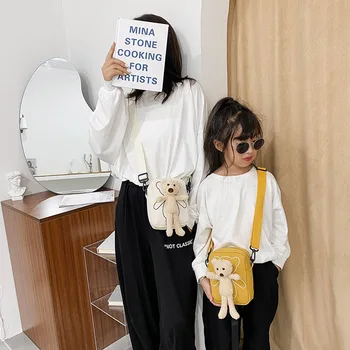 

Students Cute Doll Baby Parent Child Plush Cartoon Bag Female Child Doll Single Shoulder Messenger Bag