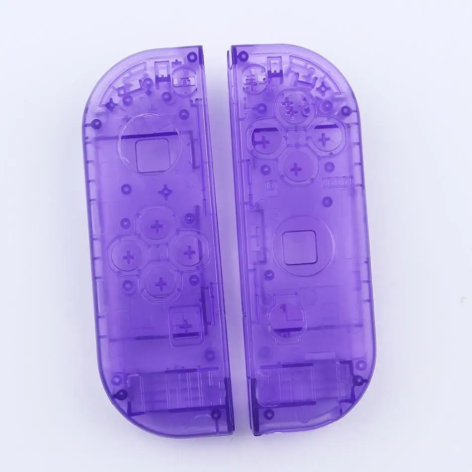 Transparent Purple Корпус прозрачный красный синий заменить Чехлы индивидуальная Обложка для Nintend Switch nyd переключатель контроллер Joy-Con - Цвет: Transparent Purple
