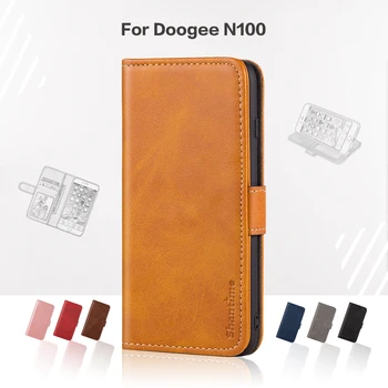 Перейти на Алиэкспресс и купить Чехол-книжка для Doogee N100, деловой чехол, роскошный кожаный чехол-кошелек с магнитом для Doogee N100, чехол для телефона