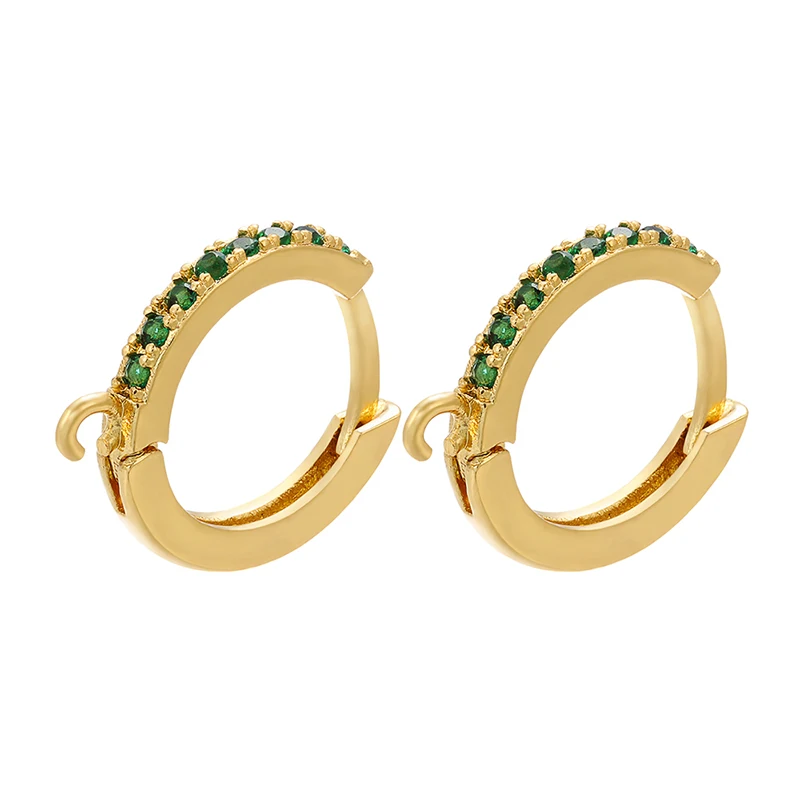 ZHUKOU Красивая 14x16 мм круглые серьги со стразами для женщин, сделай сам, ювелирные изделия ручной работы модные золотые серьги модели: VE84 - Цвет: green