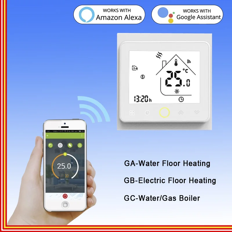 

Intelligent Wi-Fi Thermostat Water Temperature Controller Electric Floor Hot Water Gas Boiler and Echo Google Home