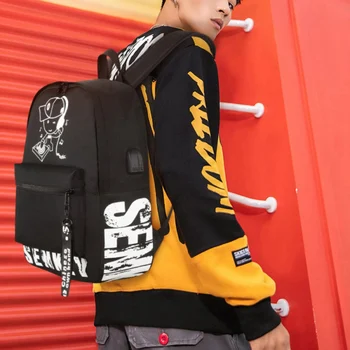 

Outdoor Leisure Backpack Usb Charging Luminous Backpack Fashion Student School Bag closet organizer storage bag x