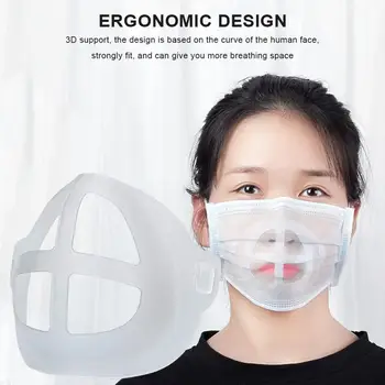 

5/10/15pcs 3D Mouth Mask Breathable Valve Reusable Food Grade Silicone Mask Holder Support Breathing Assist Mask Cushion Bracket
