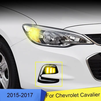 

2PCS LED Daytime Running Light For Chevrolet Cavalier15-18 Waterproof YellowTurn Signal Indicator Light Fog Lamp LED DRL