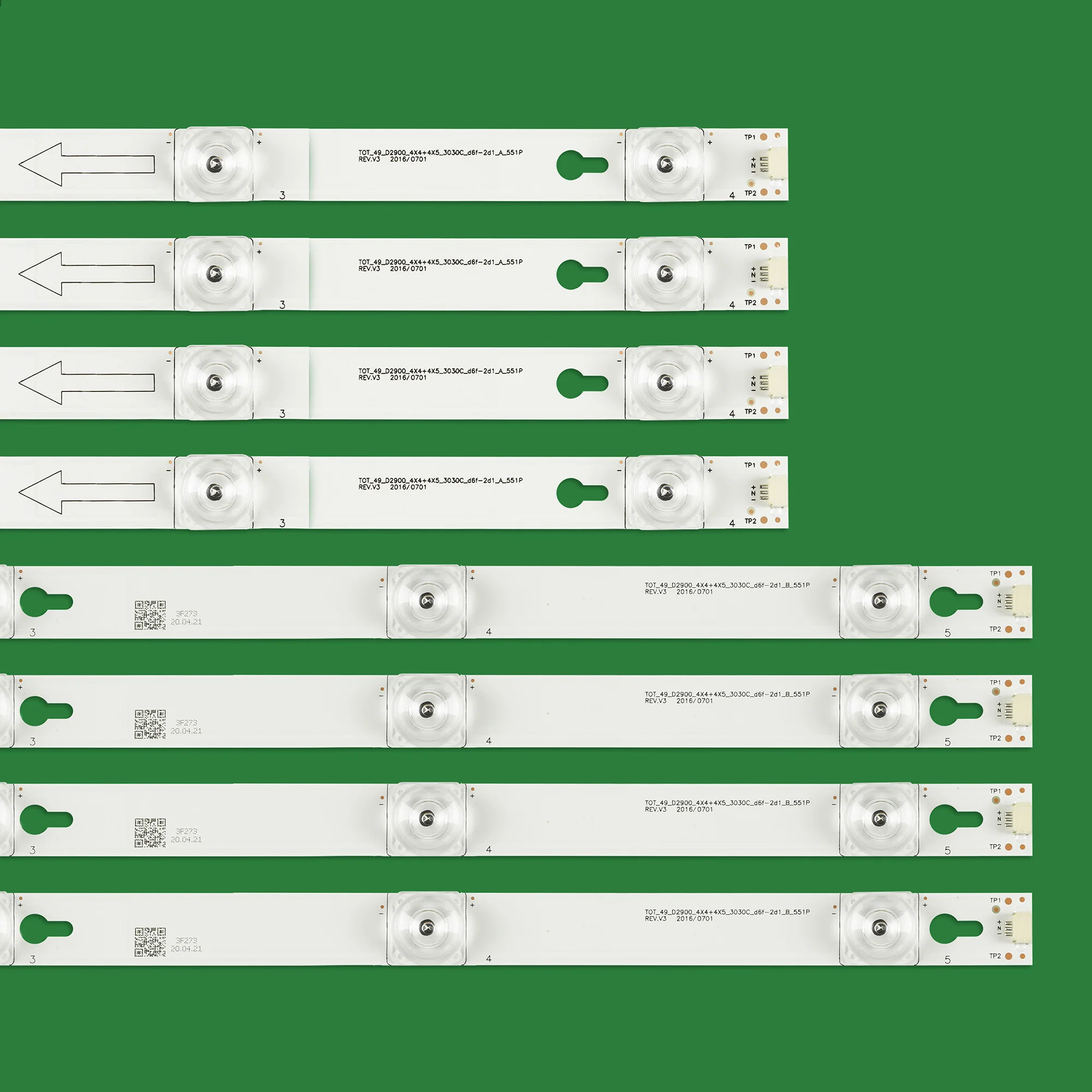 8PCS TCL 49 TV L49P1A-F 2D02900 2D02899 LVF490CSOT D49A620U LB4905-YH06 TOT_49_D2900_4X4 + 4X5_3030C 4C-LB4904-HR04J