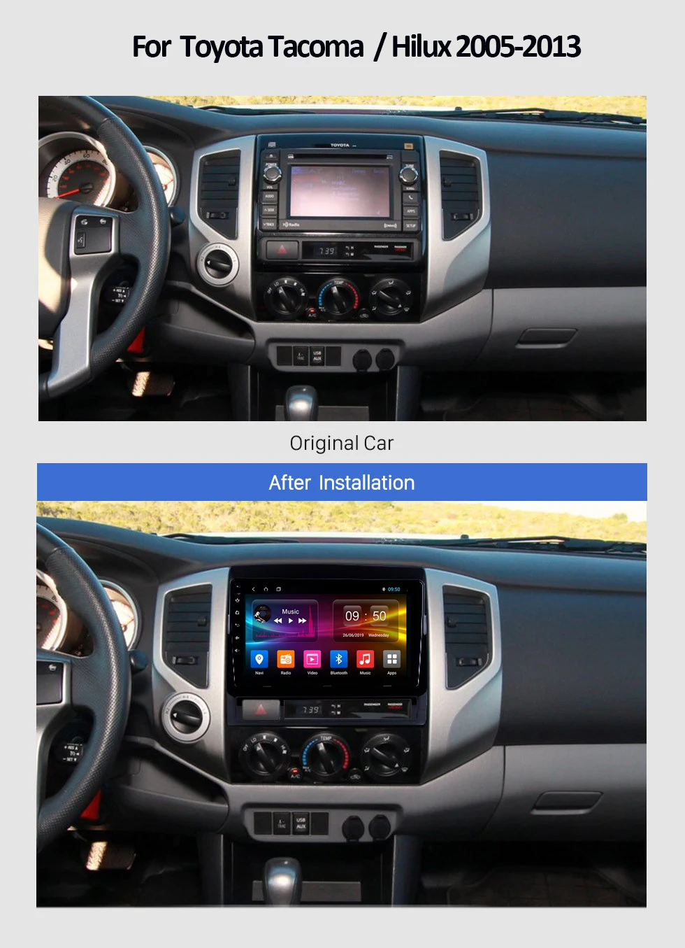 Восьмиядерный Android 8,0 автомобильный Радио мультимедийный плеер gps Navi для Тойота Такома/hilux 2005-2013 4G LTE