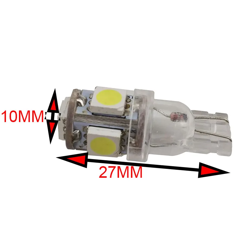 10 шт. T10 5050 5SMD 5 SMD белый светодиодный автомобиль грузовик клиновая лампа света