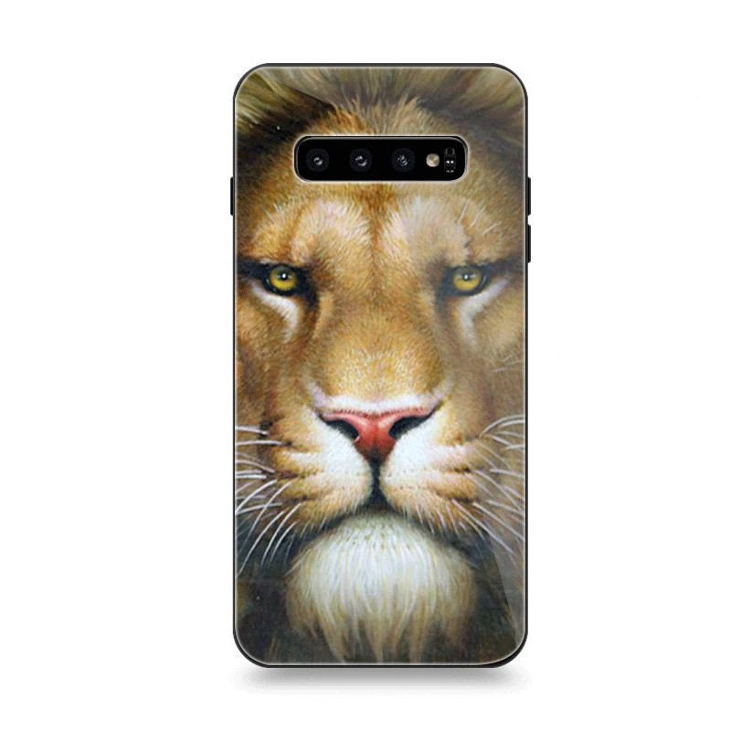 Чехол для телефона Стекло для samsung A10 A20 A30 A40 A50 A60 A70 S7 край S8 S9 S10 плюс Чехол со львом