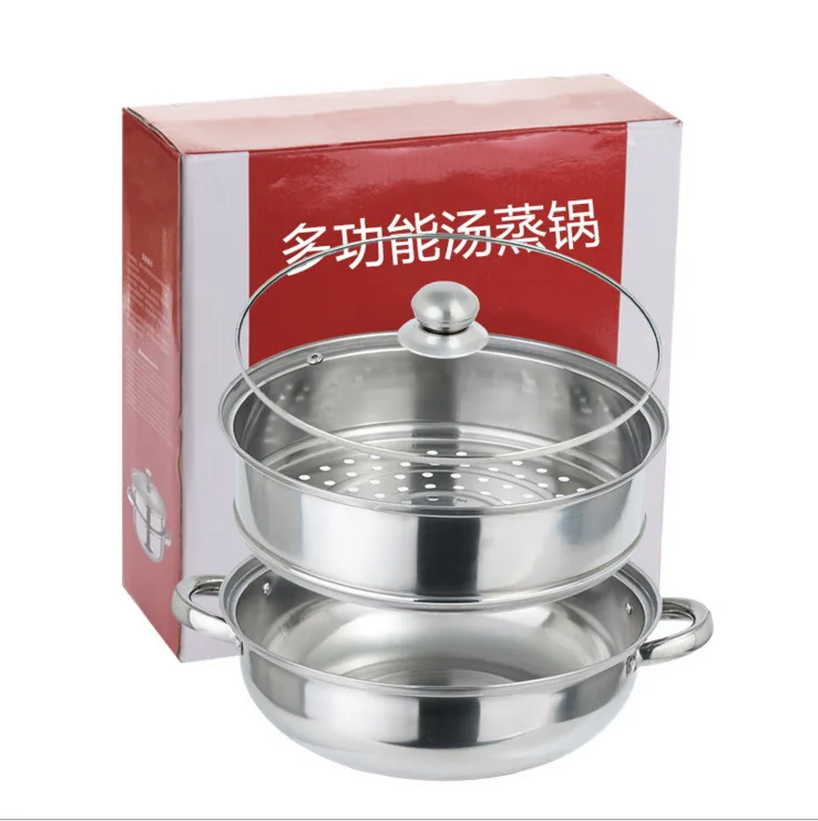 

Manufacturers Direct Selling 28 Cm Stainless Steel Steamer with Steaming Rack Korean Style Household Second Layer tang guo Sale