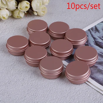 

10ps Metal 10g Eye Cream Hair Conditioner Tin Cosmetic Cosmetic Containers With Lid Pink Empty Aluminum Pot Jars High Quality