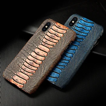 

Natural leather ostrich foot phone case for Honor 5C 5X 6A 6X 7A 7X 8A 8C 9X 9S 10i 20i V9 V10 V20 Play Pro Lite covers fundas