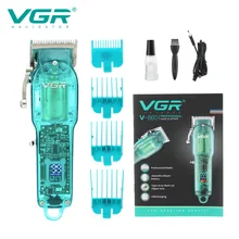 

NEW VGR Professional Hair Trimmer Digital Display Transparent Hairdresser Rechargeable Gradient Electric Clipper V-660