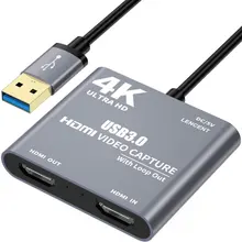Capture-Card Video Hdmi-Compatible Audio-Game Dslr-Camcorder 60-Record To 1080P 4K USB
