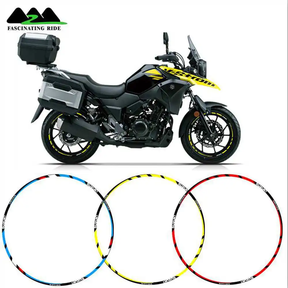 Для Suzuki GSXR750 GSXR250 GSXR600 GSXR1000 мотоциклы наклейки на колеса Водонепроницаемый светоотражающий обод наклейки спереди и сзади на заказ