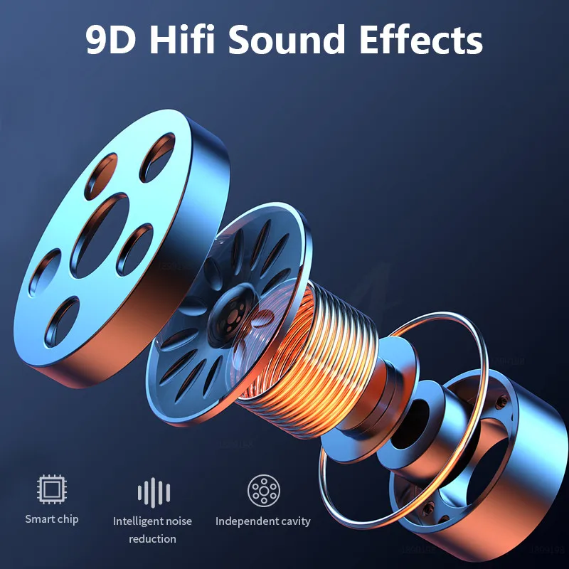 TWS Bluetooth Wireless Headphones with Mic Hifi Stereo Bluetooth Earphones Earbuds Sports Waterproof Wireless Headsets For Phone