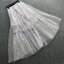 Новинка; плиссированная юбка с блестками; облегающая юбка с высокой талией, украшенная бисером; кружевные юбки с вышивкой