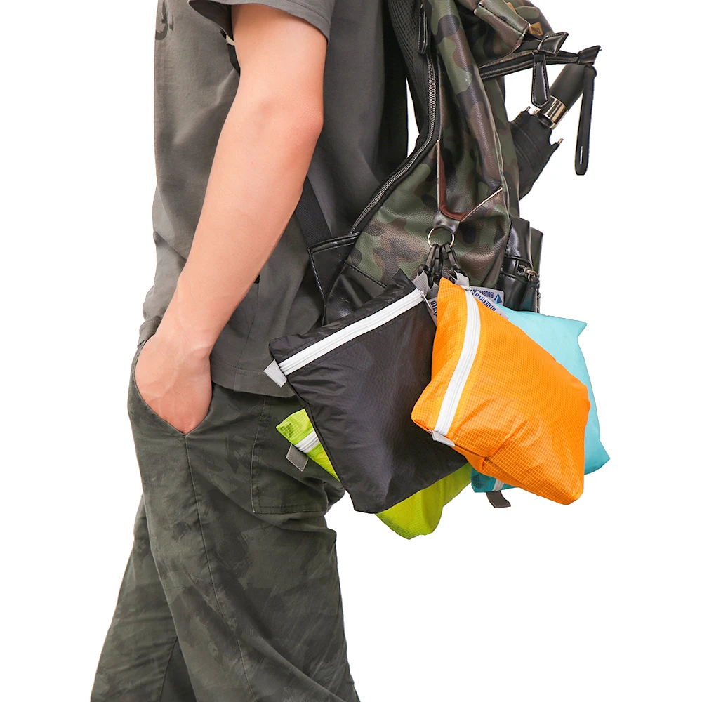 

1pc Outdoor Waterproof Bag Swimming Bag Pouch For Camping Hiking With Hook Zipper Storage Bag 4 Colors Organizer Pocket Pouch
