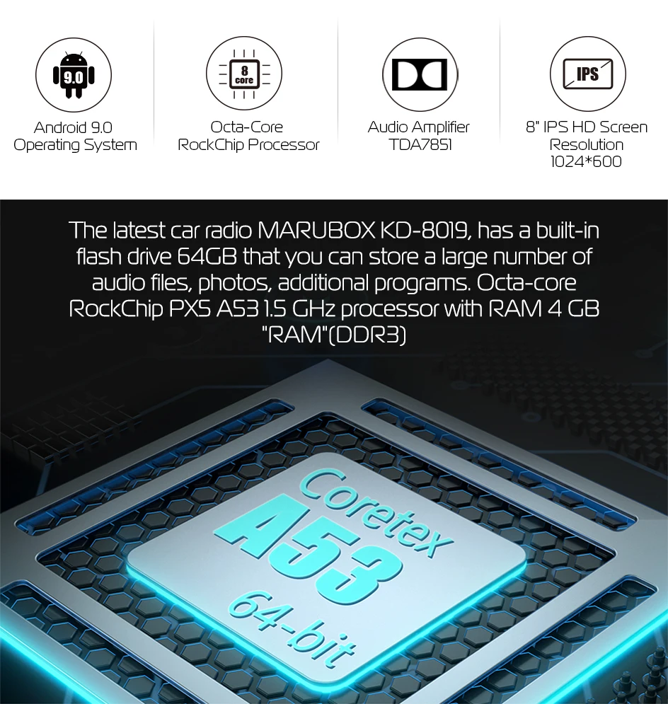 Flash Deal Marubox KD8019 64GB Car DVD Player for Volkswagen Magotan, Universal Car Multimedia Player with DSP, GPS Navigation, Android 9 1