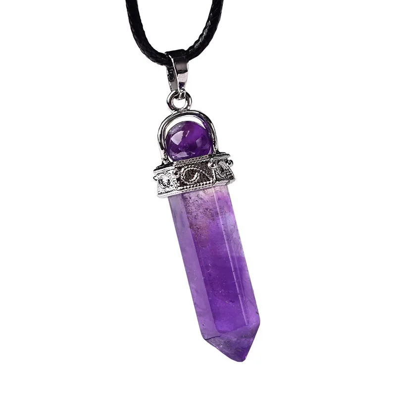 1pc Natural Crystal Amethyst Pendant 