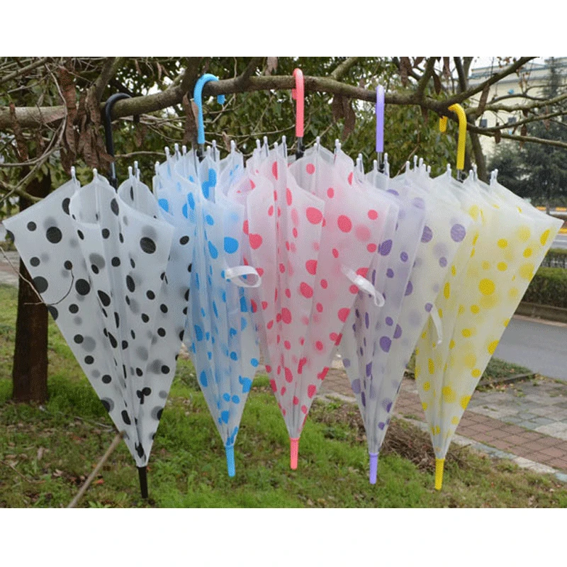 Случайный цвет прозрачный зонтик с длинной ручкой прямой стержень дождь Солнце зонты для сувенир для свадебной вечеринки Мужская и женская мода