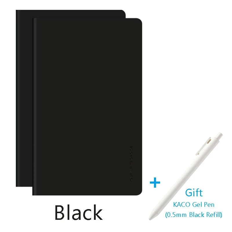 2 шт./упак. Xiaomi Mijia Kaco Noble paper notebook Chart планшеты планировщики Рисование notebook s PU Обложка 80 страниц для офиса школы - Цвет: Черный