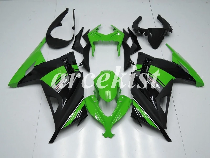 Green black Набор впрыскивателей мотоцикл обтекатели комплект кузова подходят для Kawasaki Ninja300 ZX300R EX300 2013 Синий - Цвет: Green black