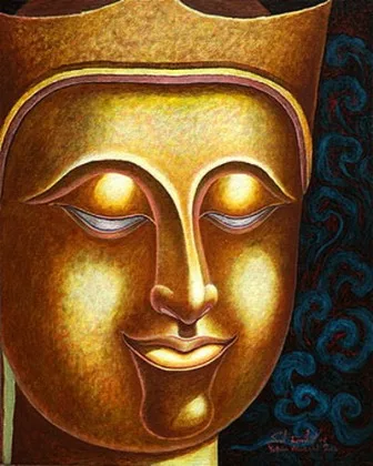 Расписанный вручную фотообои с изображением Будды искусство на стену закрытыми