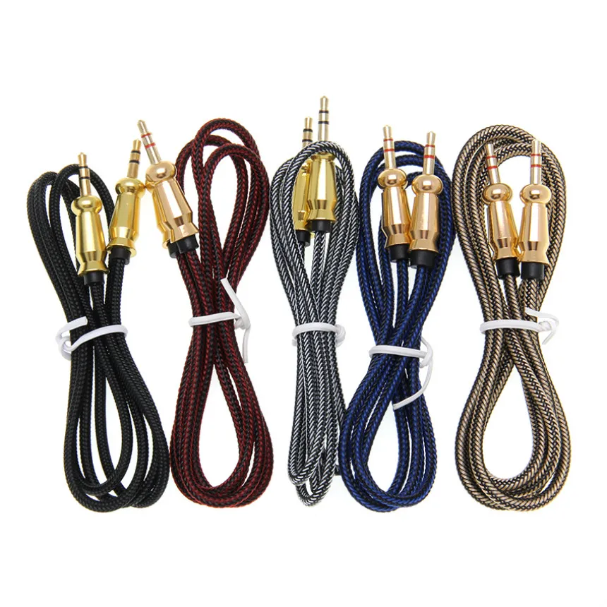 1M Stereo Audio Cable 3 5mm Male to Male Aux Cord Gold Plug Auxiliary Cables for Car Headphone PC Speaker MP3