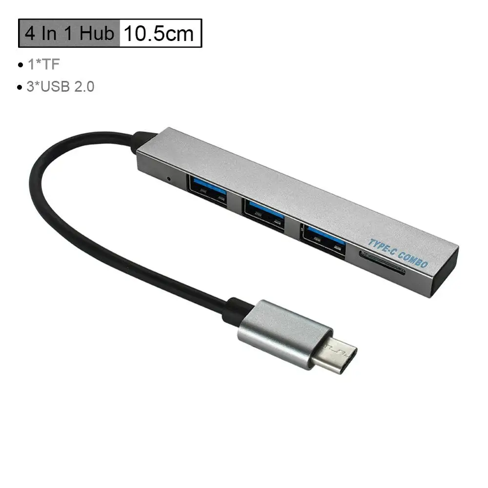 4 в 1 USB-C 3,1-3 порта USB 2,0 разветвитель USB-C-USB 2,0 type C концентратор конвертер OTG Кабель-адаптер для Macbook Pro iMac ПК - Цвет: as pic