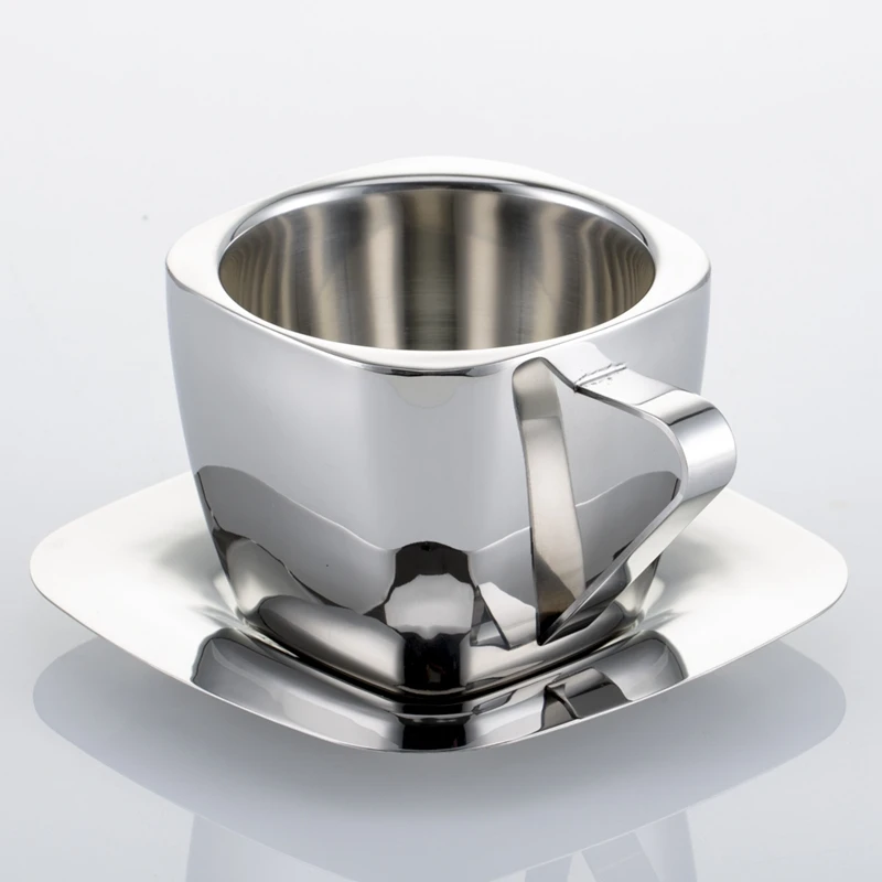 Stainless Steel Cups and Mugs Double Wall Mugs for Drinking Tea Coffee Hot Soup Suit for Travel and Camping Cups